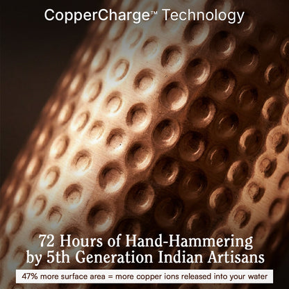 Certified Ayurveda® Pure Copper Water Bottles - V2 Hand-Hammered Edition [ Preorder ]
