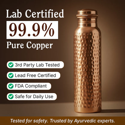 Certified Ayurveda® Pure Copper Water Bottles - V2 Hand-Hammered Edition [ Preorder ]