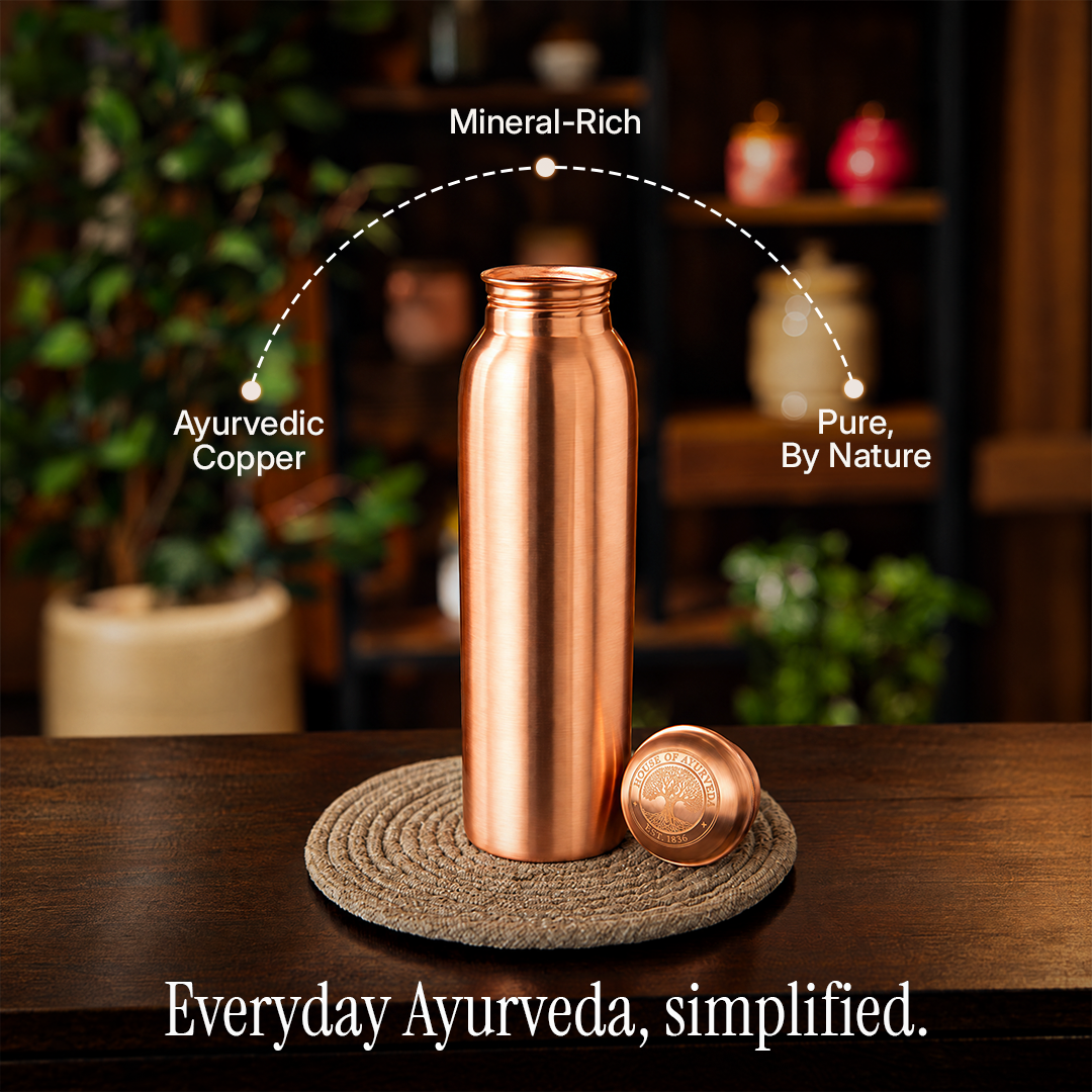 Special Edition Plain Copper Water Bottle | Smooth Matte Finish for Pure Hydration