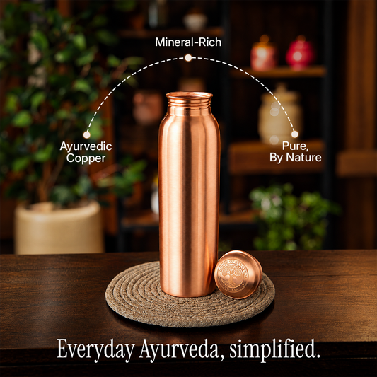 Special Edition Plain Copper Water Bottle | Smooth Matte Finish for Pure Hydration