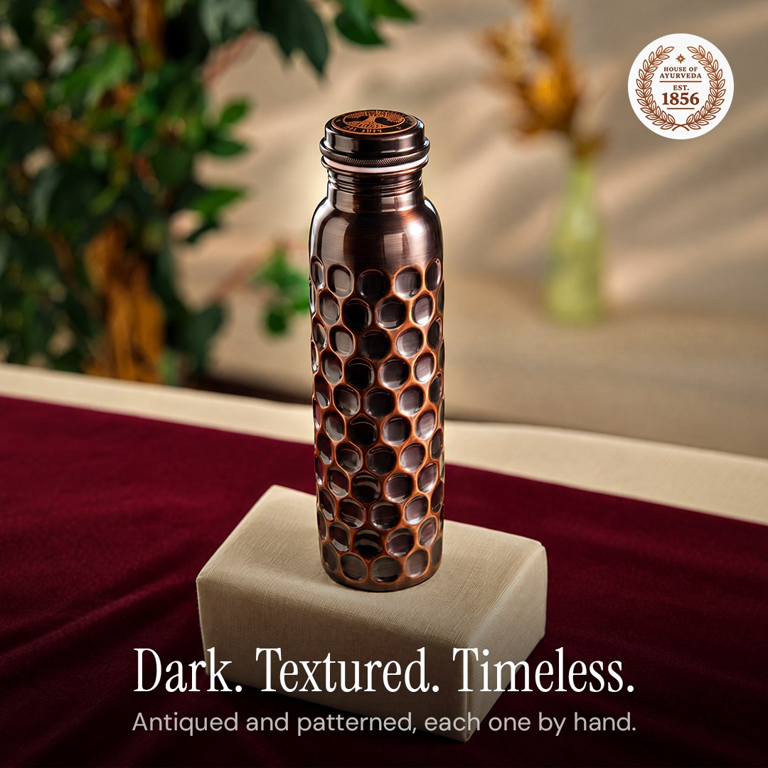 Special Edition Antique Black Diamond-Cut Copper Water Bottle | Vintage Heritage Collection TAMRA EST1956