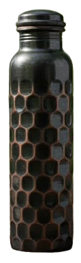 Special Edition Antique Black Diamond-Cut Copper Water Bottle Vintage Heritage Collection